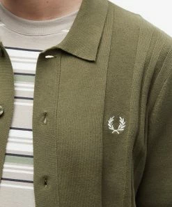 Fred Perry Button Through Knitted Shirt -Outlet Sweaters Store 28 02 2023 LB K5524 Q55 10 1