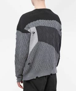 Neighborhood Patchwork Crew Knit 7 Neighborhood Patchwork Crew Knit -Outlet Sweaters Store 28 02 2023 NS 231FUNH KNM01 BLK 8 1