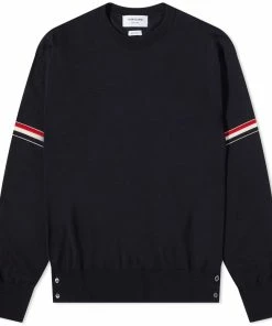 Thom Browne Grosgrain Armband Merino Crew Knit