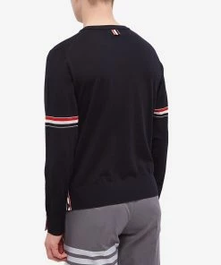 Thom Browne Grosgrain Armband Merino Crew Knit -Outlet Sweaters Store 28 06 2022 SI MKA412A Y1014 415 3 1