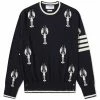 Thom Browne Lobster Intarsia Crew Knit