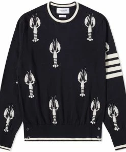 Thom Browne Lobster Intarsia Crew Knit