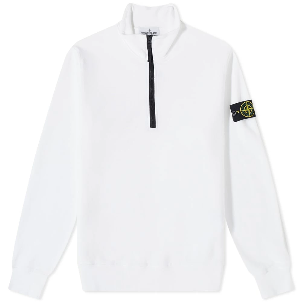 Stone Island Brushed Cotton Fleece Half Zip Sweat 1 Stone Island Brushed Cotton Fleece Half Zip Sweat