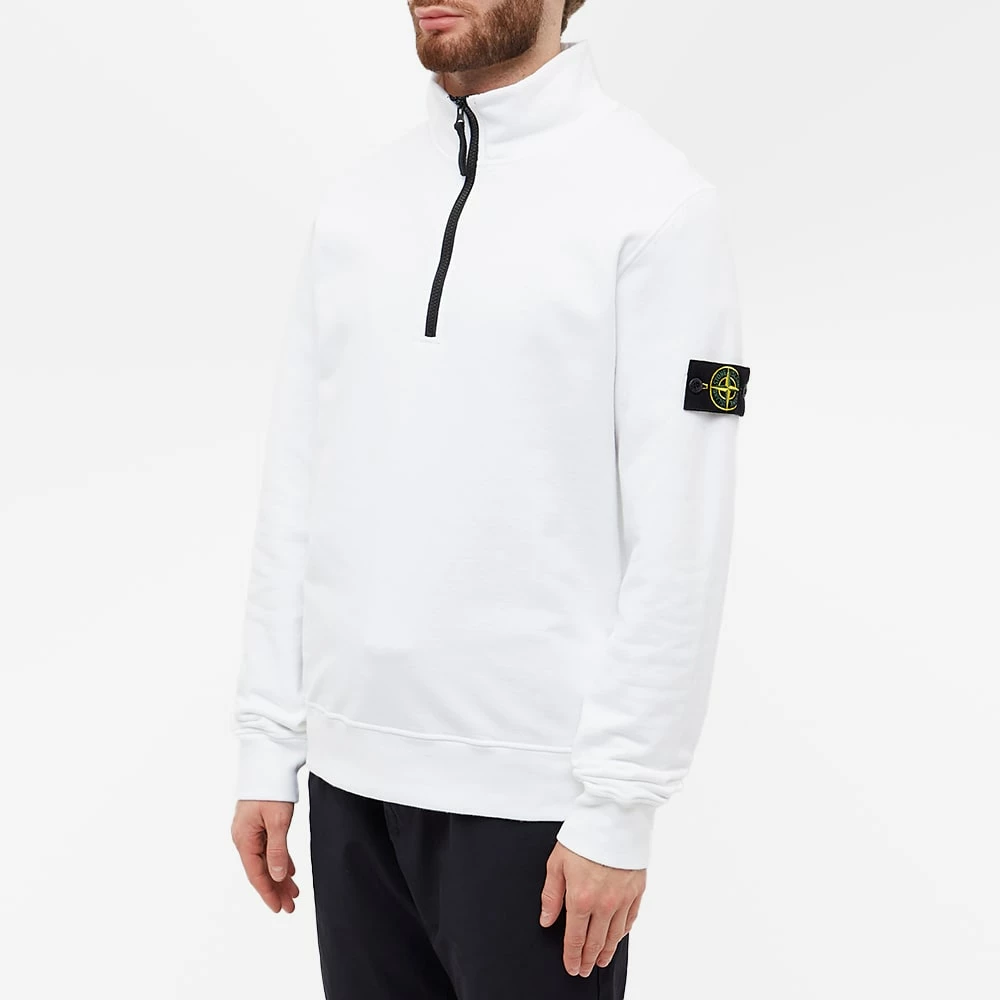 Stone Island Brushed Cotton Fleece Half Zip Sweat 2 Stone Island Brushed Cotton Fleece Half Zip Sweat - Image 2