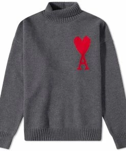 AMI Large A Heart Roll Neck Knit