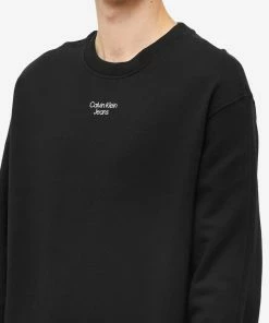 Calvin Klein Stacked Logo Crew Sweat -Outlet Sweaters Store 29 07 2022 AJ J30J320044BEH 10 1