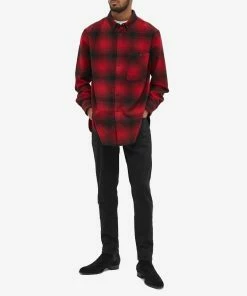 Saint Laurent Oversized Shadow Check Shirt -Outlet Sweaters Store 29 10 2021 JD 666863Y22LA 6463 m9 1