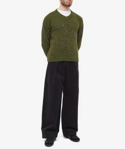 Raf Simons V-Neck Knit -Outlet Sweaters Store 30 01 2023 BLR 231 M828 DGRN m9 1