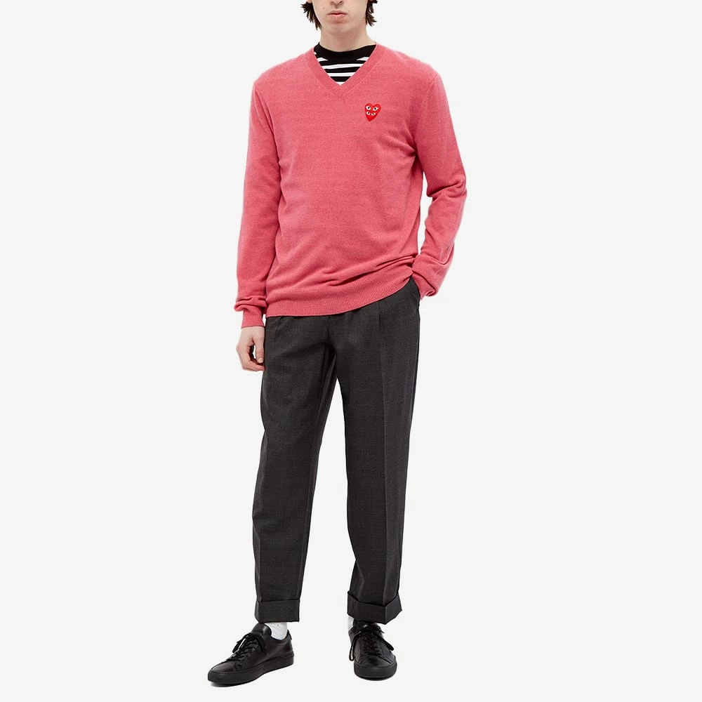 Comme Des Garçons Play Comme Des Garcons Play Overlapping Heart V-Neck Jumper 6 Comme Des Garçons Play Comme Des Garcons Play Overlapping Heart V-Neck Jumper - Image 6