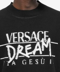 Versace Dream Logo Intarsia Crew Knit -Outlet Sweaters Store 30 03 2022 ML 1005118 1A03444 2B020 10 1