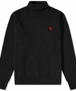 AMI Small A Heart Roll Neck Knit