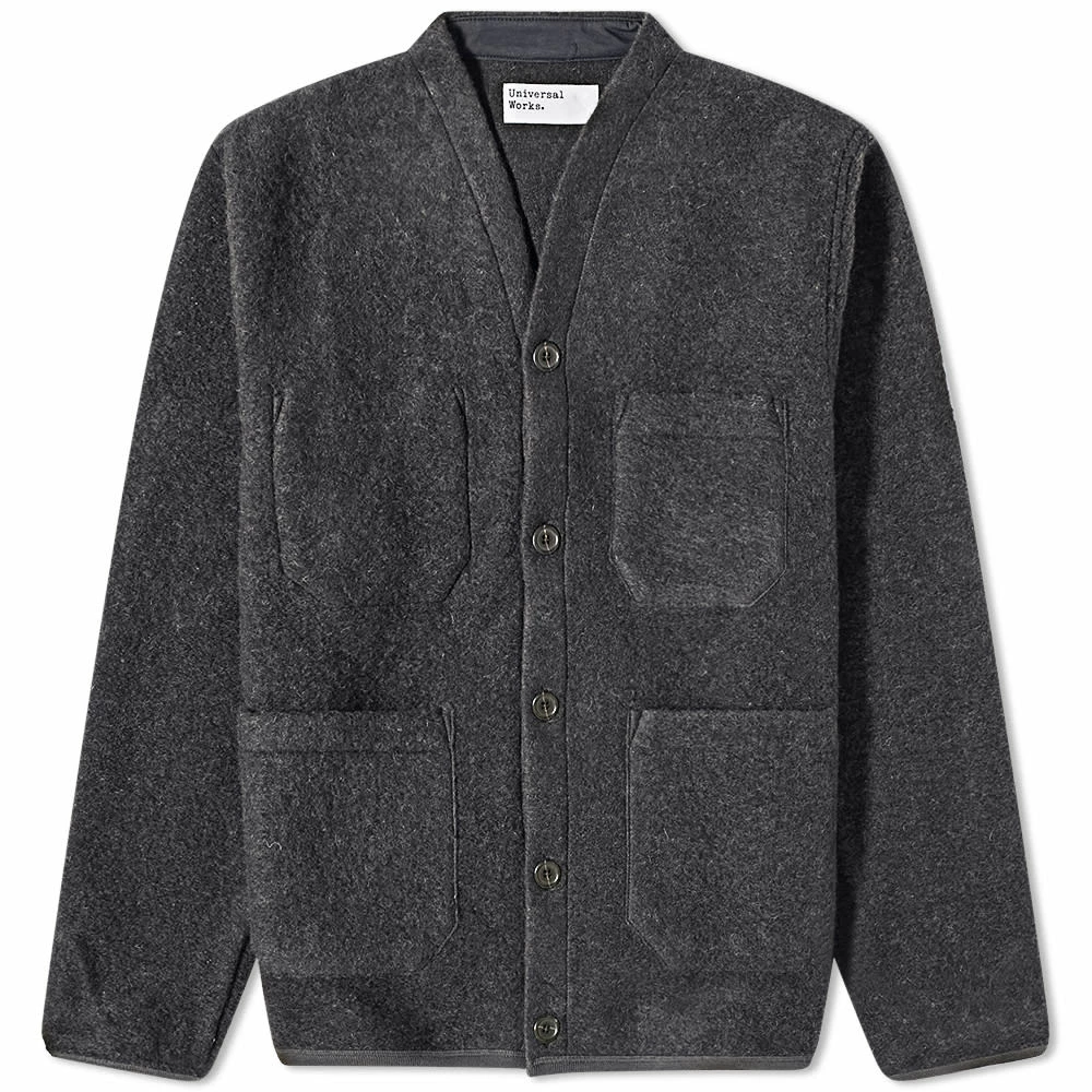 Universal Works Wool Fleece Cardigan 1 Universal Works Wool Fleece Cardigan