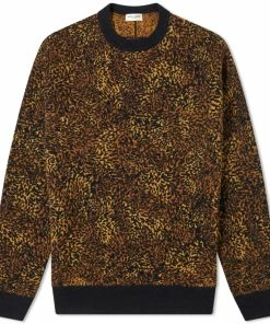 Saint Laurent Leopard Crew Knit